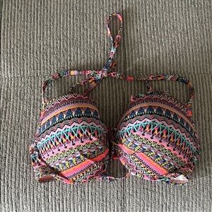 Victoria's Secret Neon Aztec Print Bikini Top in Pink & Aqua